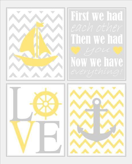 nursery art prints, nautical nursery wall art, 