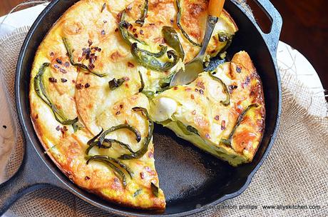 ~mozzarella zucchini egg tortilla skillet pie~