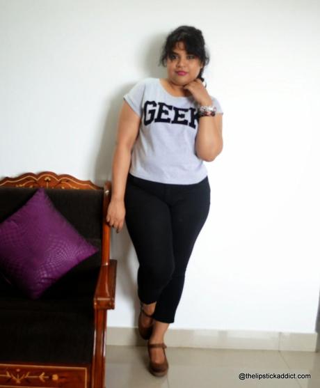 Outfit of the Day :: Styling Romwe Geek Crop Top for the Monsoon