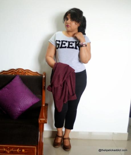 Outfit of the Day :: Styling Romwe Geek Crop Top for the Monsoon