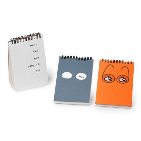 Plumb observation notebooks in orange and blue.