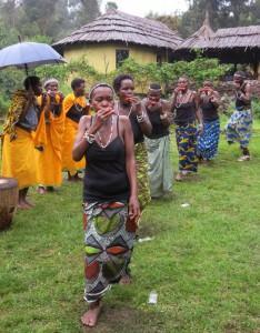 Batwa dancers at Mount Gahinga Lodge, Mgahinga, Uganda