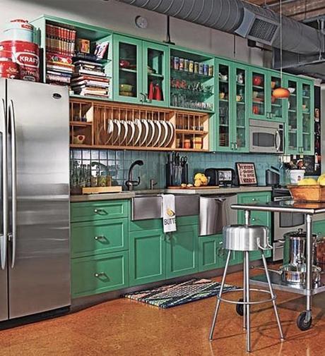 cork-floor-green-kitchen-bhg