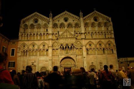 Cathedral at  night in Ferrara, Italy