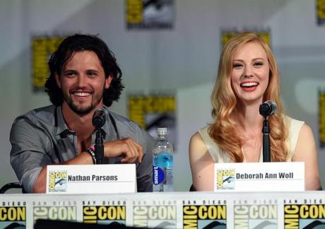 Nathan Parsons and Deborah Ann Woll at HBO's _True Blood_ Panel - Comic-Con International 2014 Ethan Miller Getty Images