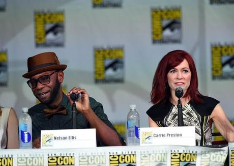 Nelsan Ellis and Carrie Preston at HBO's _True Blood_ Panel - Comic-Con International 2014 Ethan Miller Getty Images