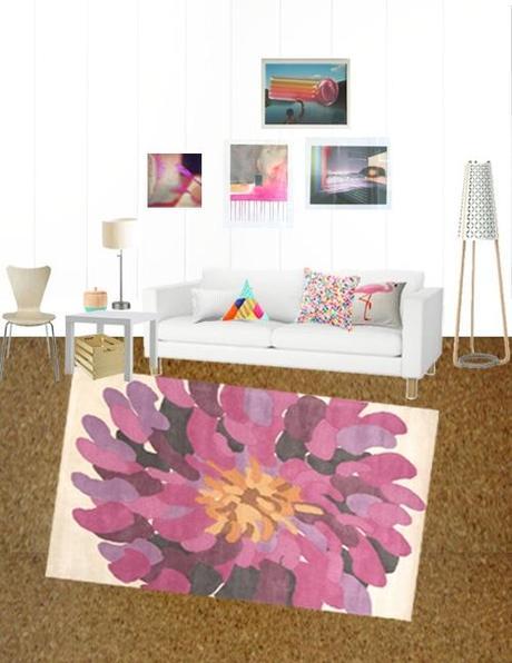Modern Floral Living Room Rug