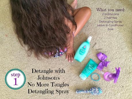The Braided Bun How-To using Johnson's #NoMoreTangles #ad #latinabloggers