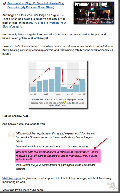 kurt frankenburg's promotion post at Traffic Generation Café