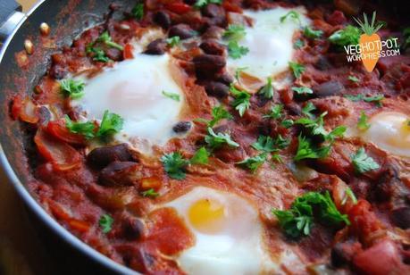 Mexican Style Beany Baked Eggs