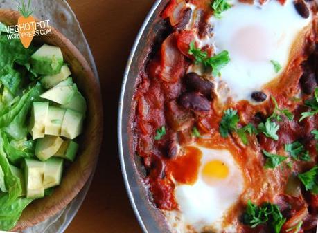 Mexican Style Beany Baked Eggs