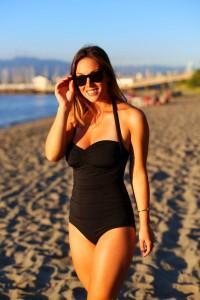 Black one piece swimsuit