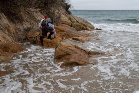 clambering on rocks lighthouse point wilsons promontory