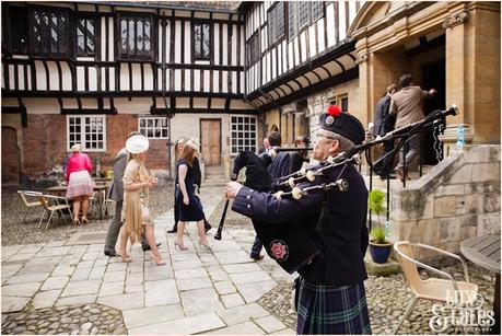 St. Williams College guests entering with piper