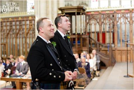 York Minster WEdding photography groom waits