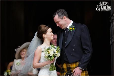 York Minster Wedding photography groom in kilt