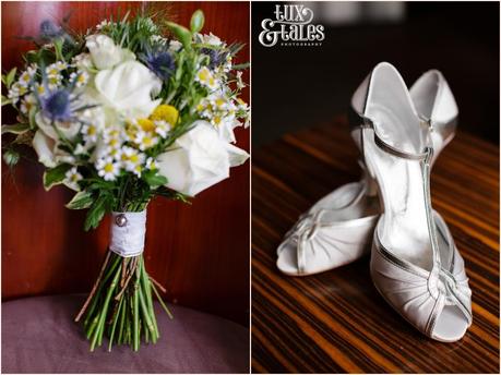 Bouquet and shoes York Minster Wedding photography