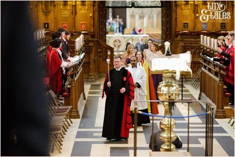 York Minster WEdding Photography Bride & clergy enters