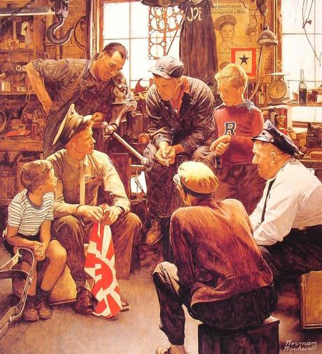 Homecoming Marine by Norman Rockwell
