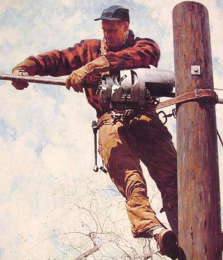 The Lineman by Norman Rockwell