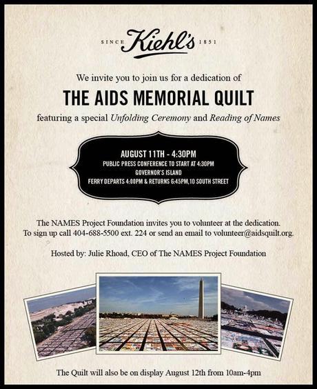 YOU'RE INVITED: Kiehl's LifeRide for amfAR's Dedication of The AIDS Memorial Quilt