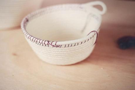 Embroidery rope basket