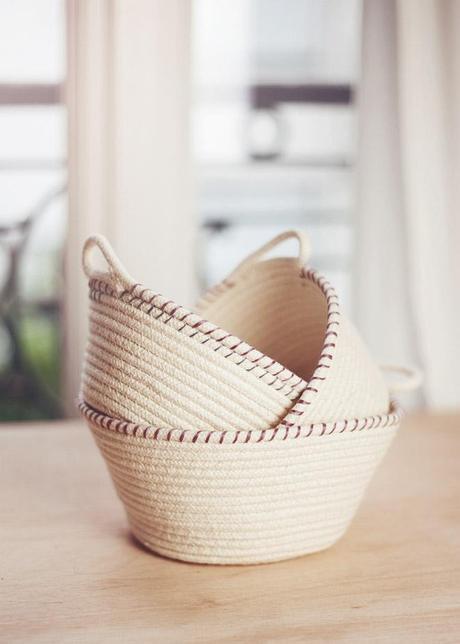 DIY rope baskets or rope bowls