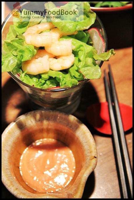 Shrimp salad with aurora dressing