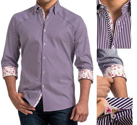 Add a pop of color to your shirts: Accent fabrics sleeves rolled up