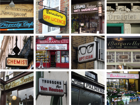London shop fronts and their signs