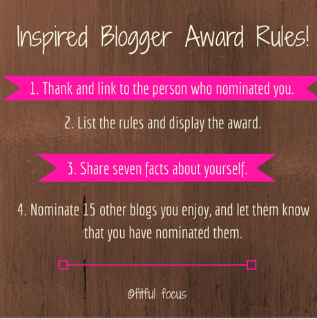 Inspired Blogger Award Rules via Fitful Focus