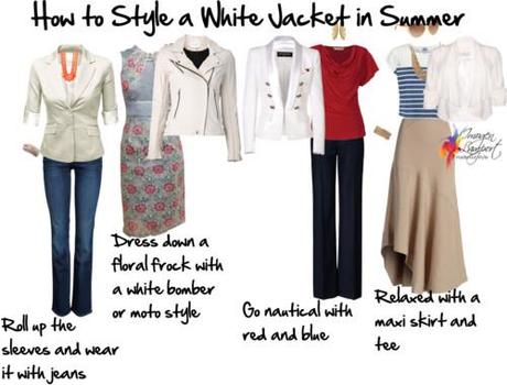 how to style a white jacket in summer
