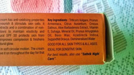 Sattvik Organics Saffron Care Mattifying Day Cream Review