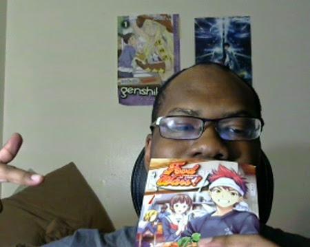 Justin and Shokugeki no Soma in hand