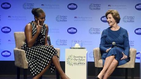 Michael Obama & Laura Bush, Aug. 6, 2014