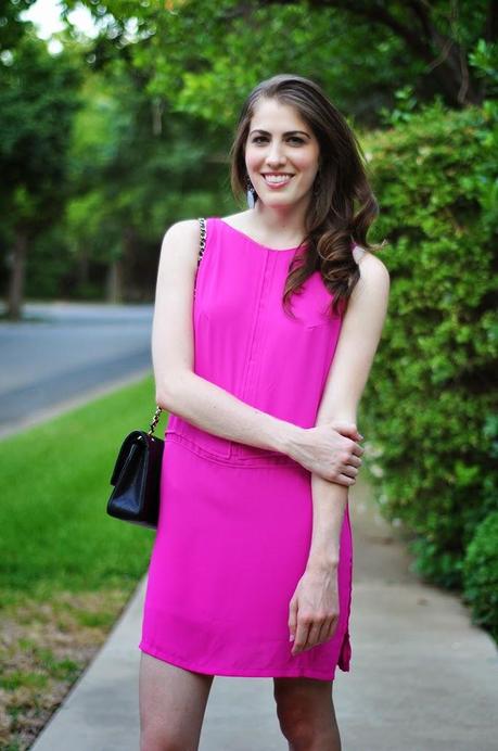 Hot pink shift dress