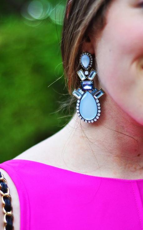 Bauble Bar blue statement earrings