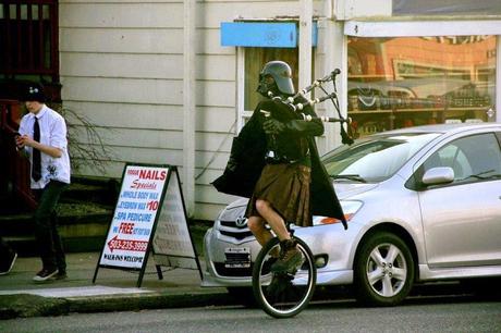 Darth Vader on a Unicycle--Portland funny