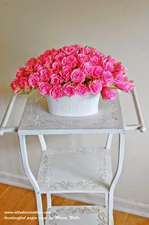 62 Paper Roses Arrangement  in Pink