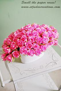 62 Paper Roses Arrangement  in Pink