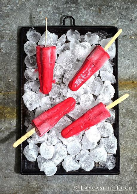 Tumbleberry and yogurt iced lollies