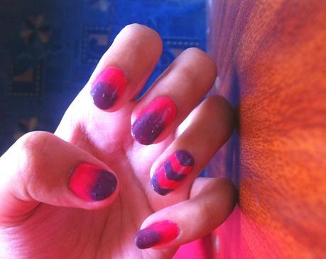 Hot Pink + Purple Gradient Nails