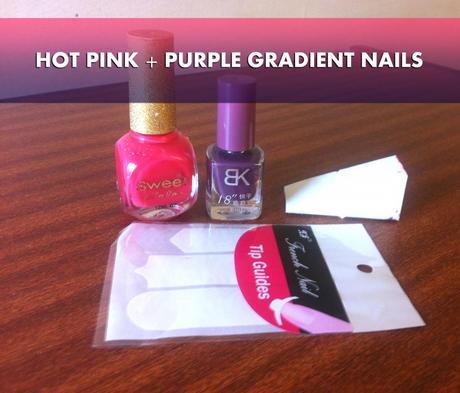 Hot Pink + Purple Gradient Nails