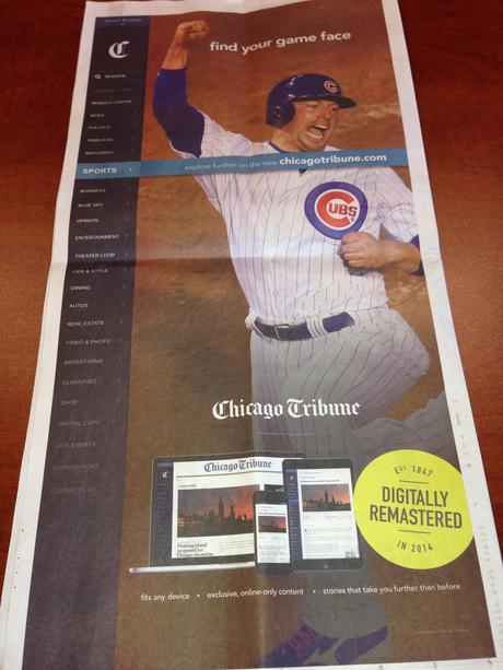 Chicago Tribune: promoting new digital product in print edition