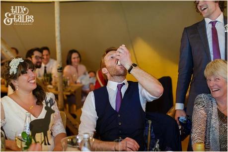 Best man speech at tipi wedding in Altrincham Tux & Tales Photography 