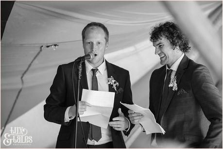 Best man speech at tipi wedding in Altrincham Tux & Tales Photography 