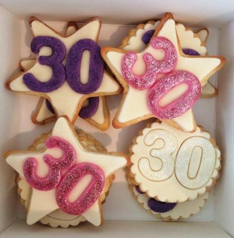 gift box biscuits homemade treat thirtieth birthday 30 edible glitter sparkly girls