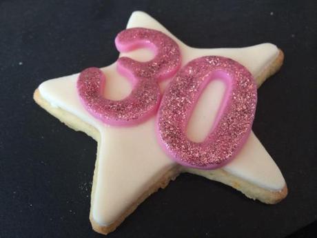 sparkly pink star 30 biscuit happy thirtieth birthday recipe