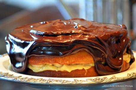 Boston Cream Whiskey Banana Pie