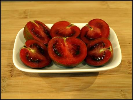 Picking chillis and tomatoes